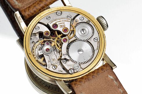 The Longines caliber inside is hand-wound and beautifully finished.