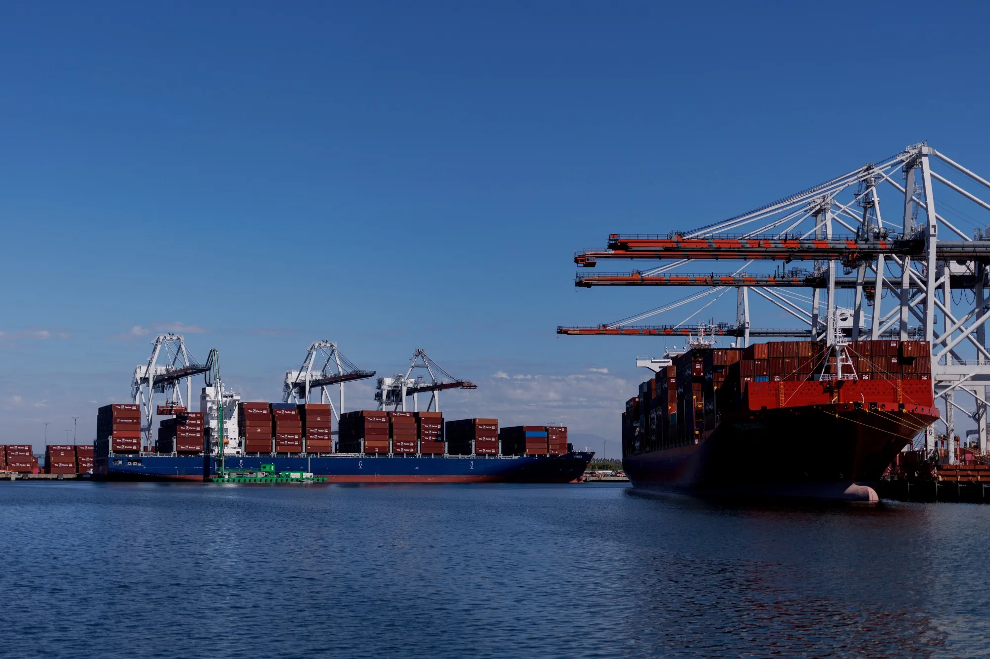 Container ships at the Port of Los Angeles.