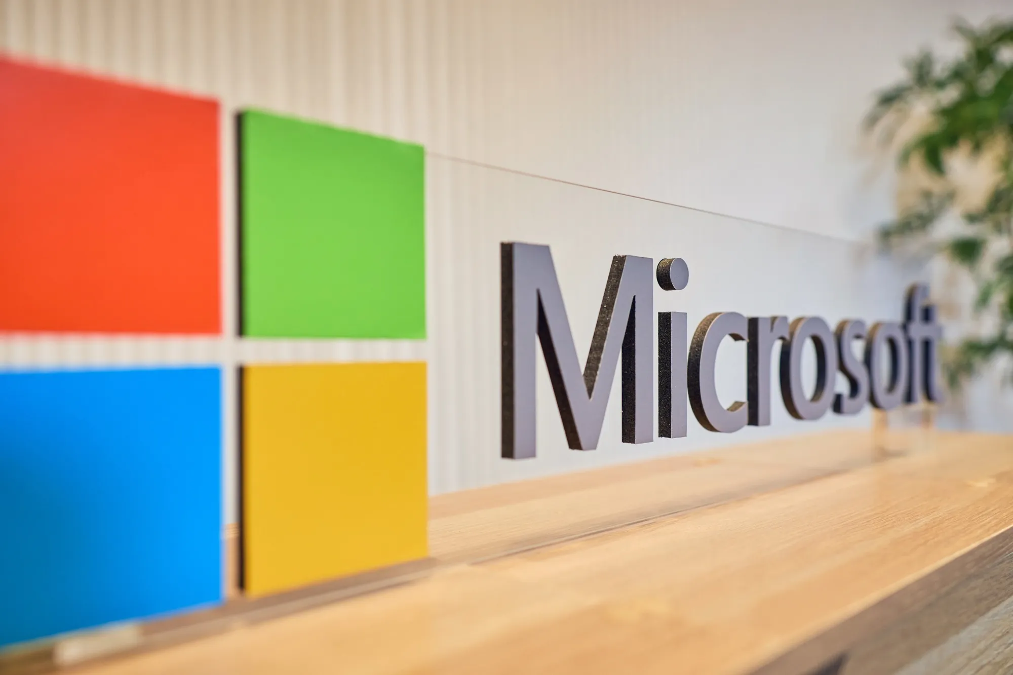 The Microsoft Corp. logo.&nbsp;