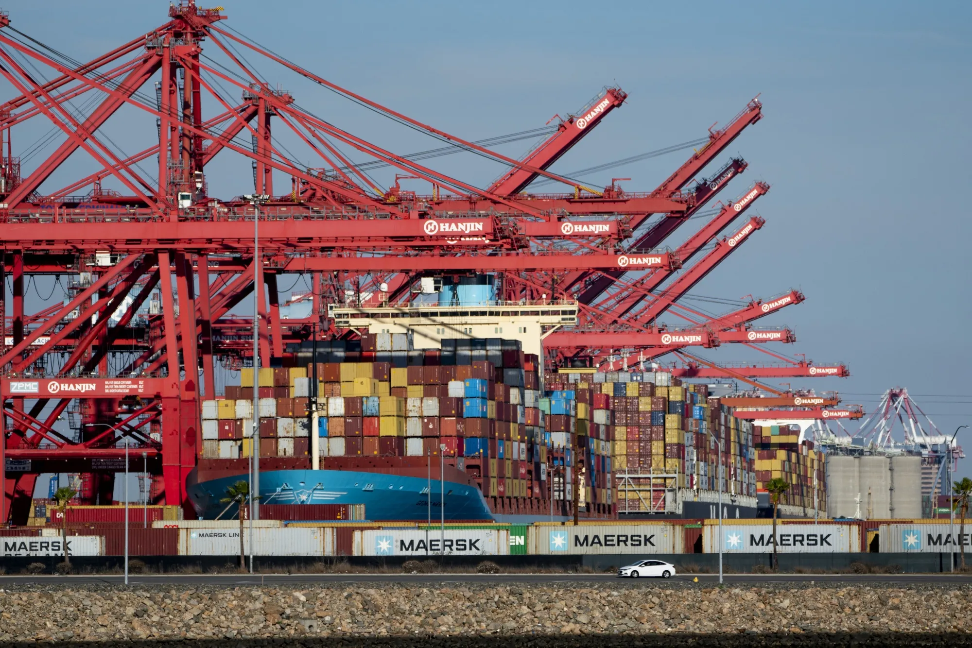 Port Of Long Beach As Shipping Gridlock Stretches Supply Lines Thin