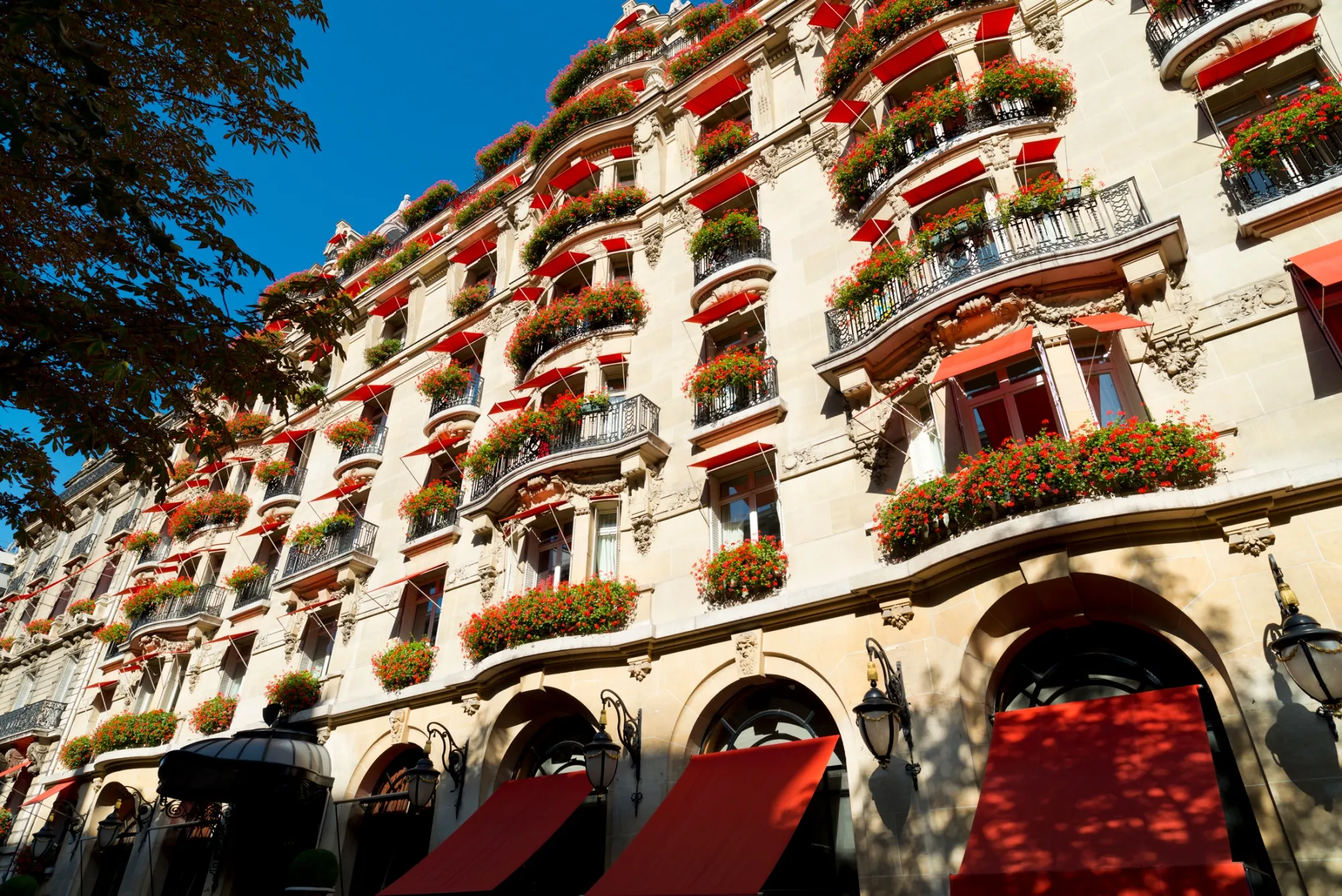 Plaza Athénée on Avenue Montaigne, Paris.