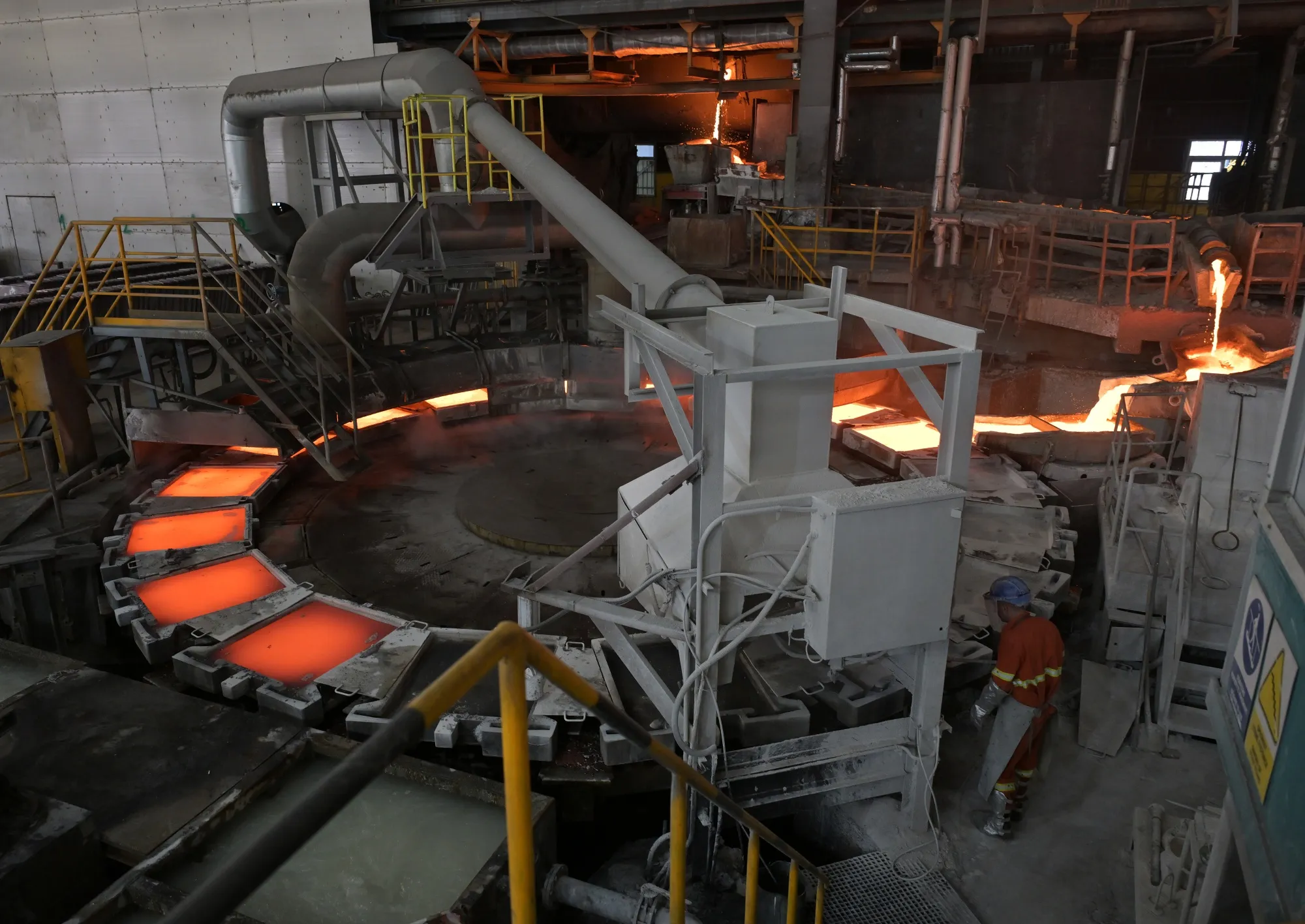 Molten copper at the Zijin Mining Group smelting plant in Bor, Serbia.