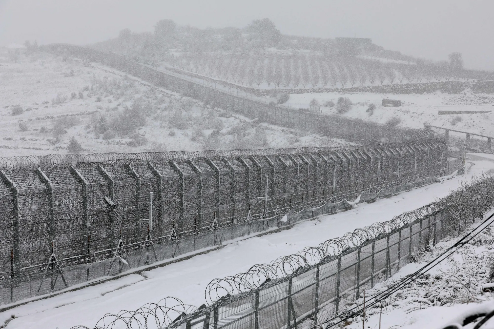 Israel’s&nbsp;border fence with Syria in the Golan Heights