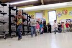 Kindergarten students at Frank Rushton Elementary School in Kansas City, Kan.