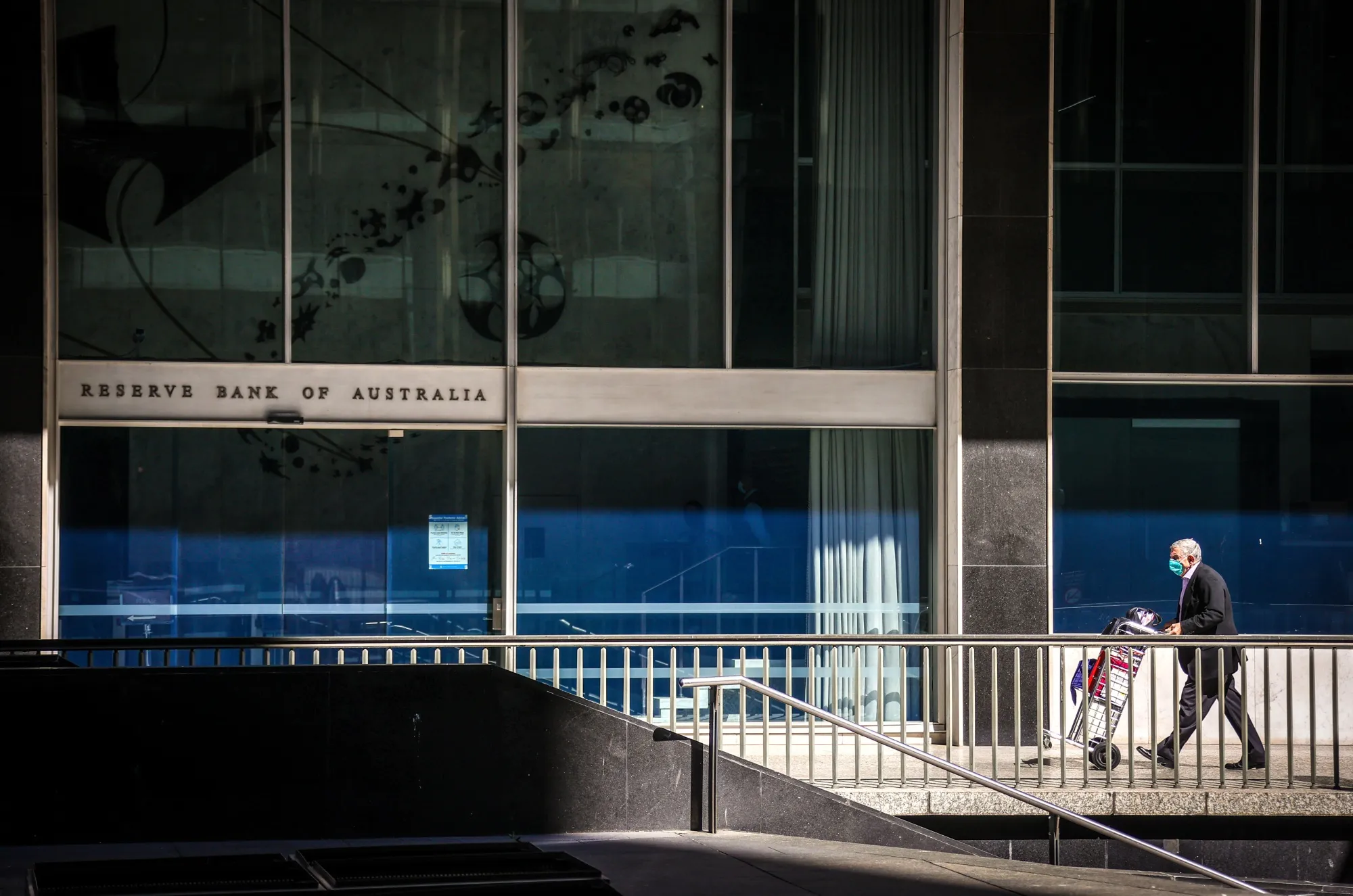 Outside the Reserve Bank of Australia (RBA) building in Sydney.