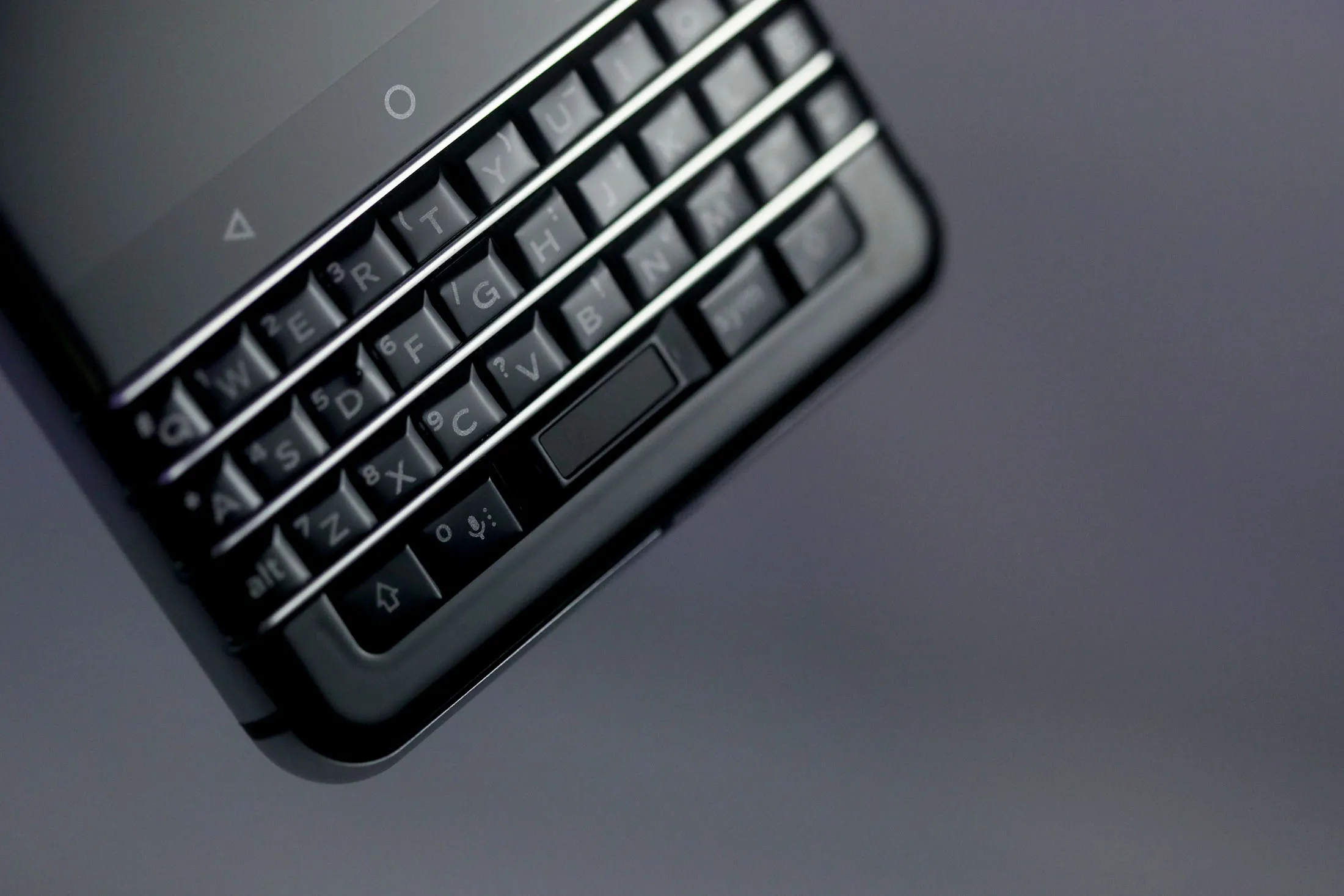 The keypad sits on the Blackberry Keyone smartphone, ahead of the Mobile World Congress (MWC) in Barcelona, Spain, on Saturday, Feb. 25, 2017. A theme this year at the industry's annual get-together, which runs through March 2, is the Internet of Things.
