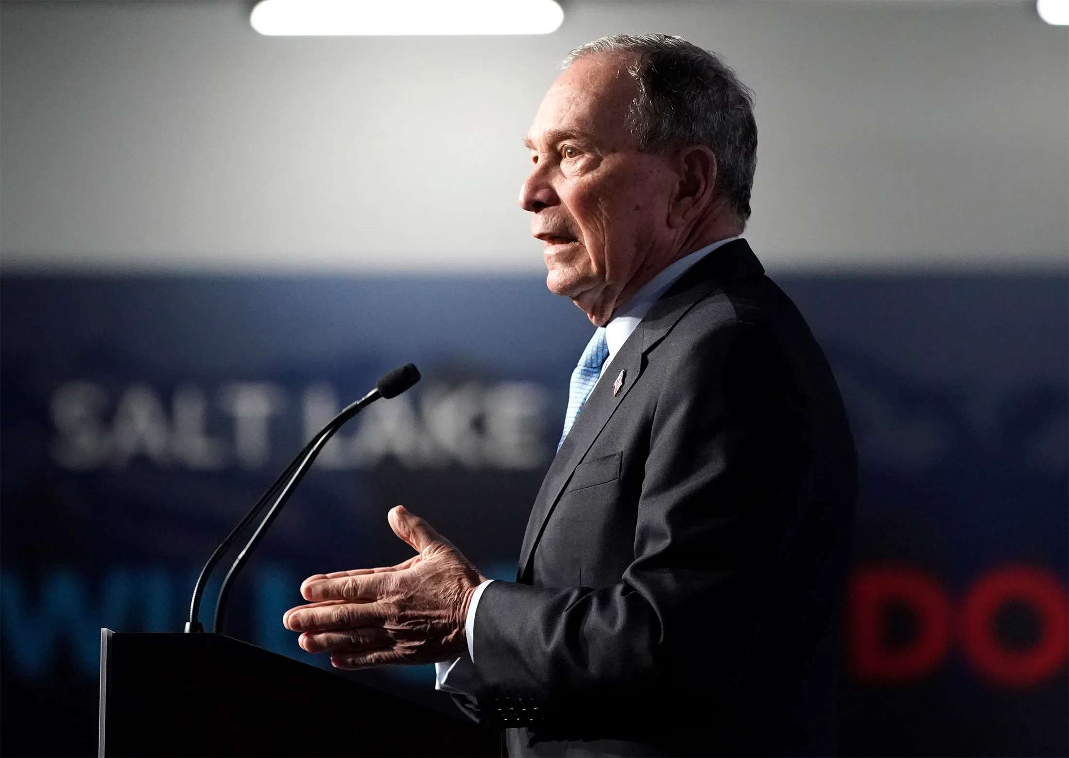 Michael Bloomberg speaks at a rally in Salt Lake City, Utah, on Feb. 20.