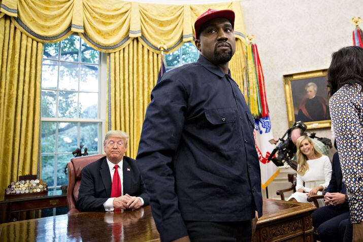 Kanye West Meets President Trump In The Oval Office Of The White House