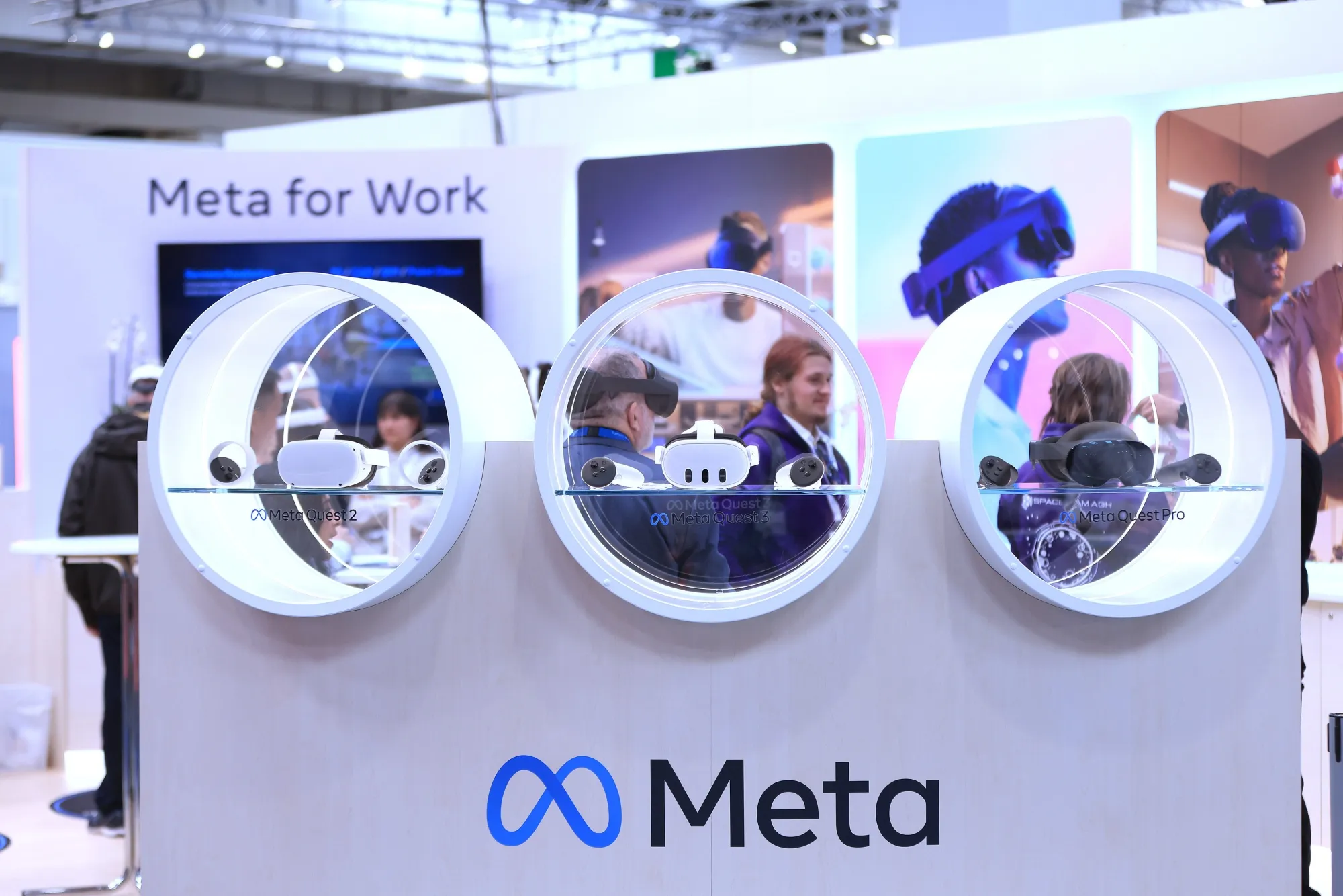 The Meta Platforms booth at the Hannover Messe 2024 trade fair.
