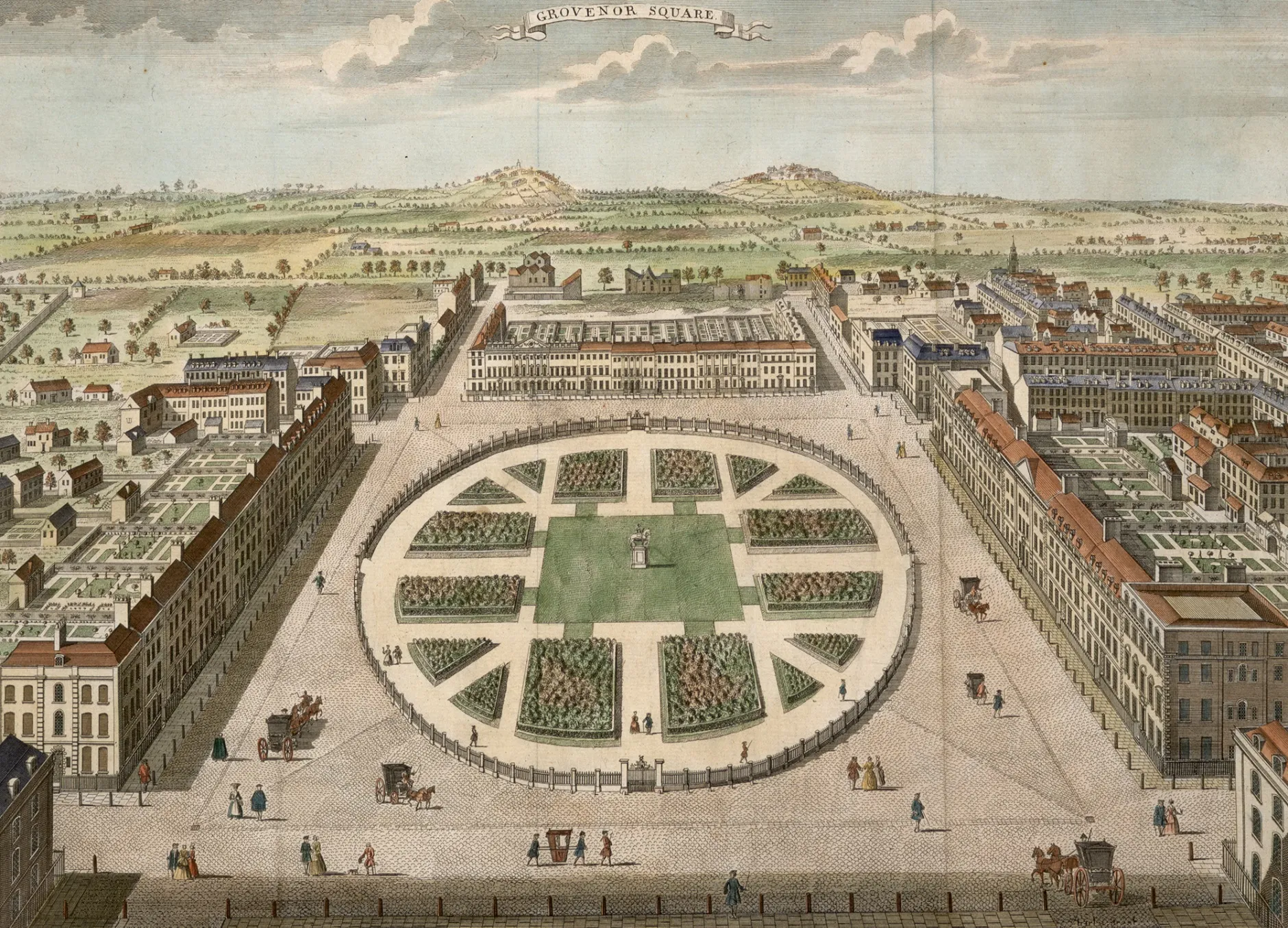 Grosvenor Square engraving, 1754.&nbsp;