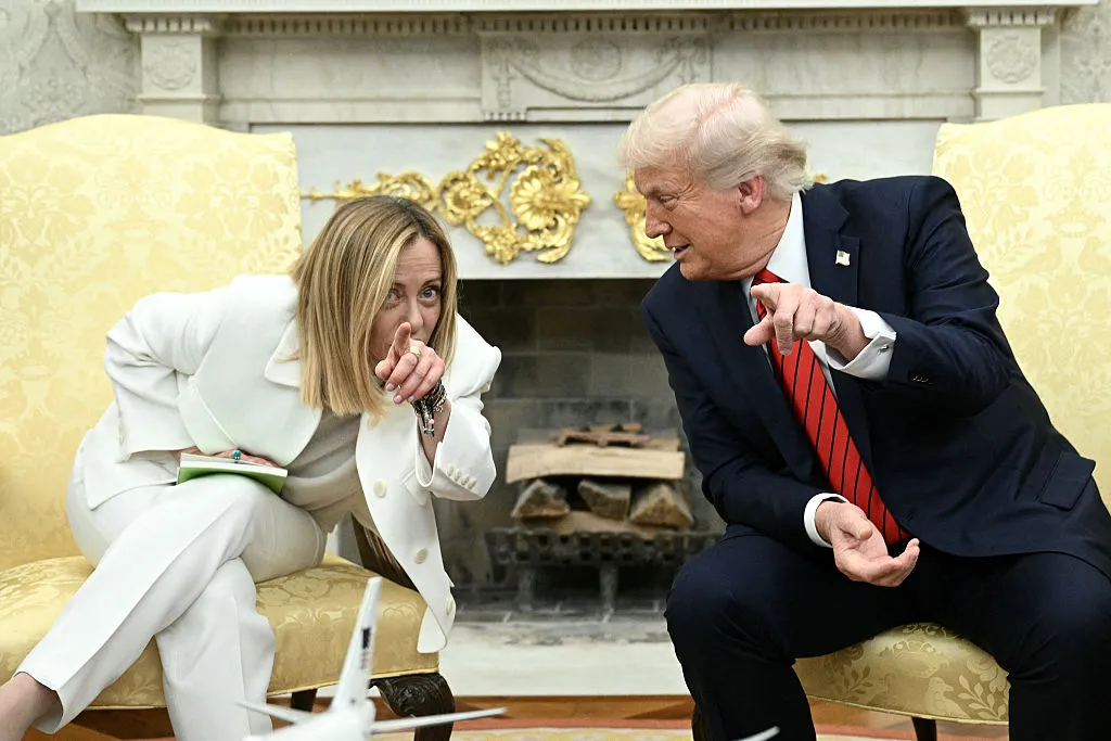 Giorgia Meloni with Donald Trump in the Oval Office last year.