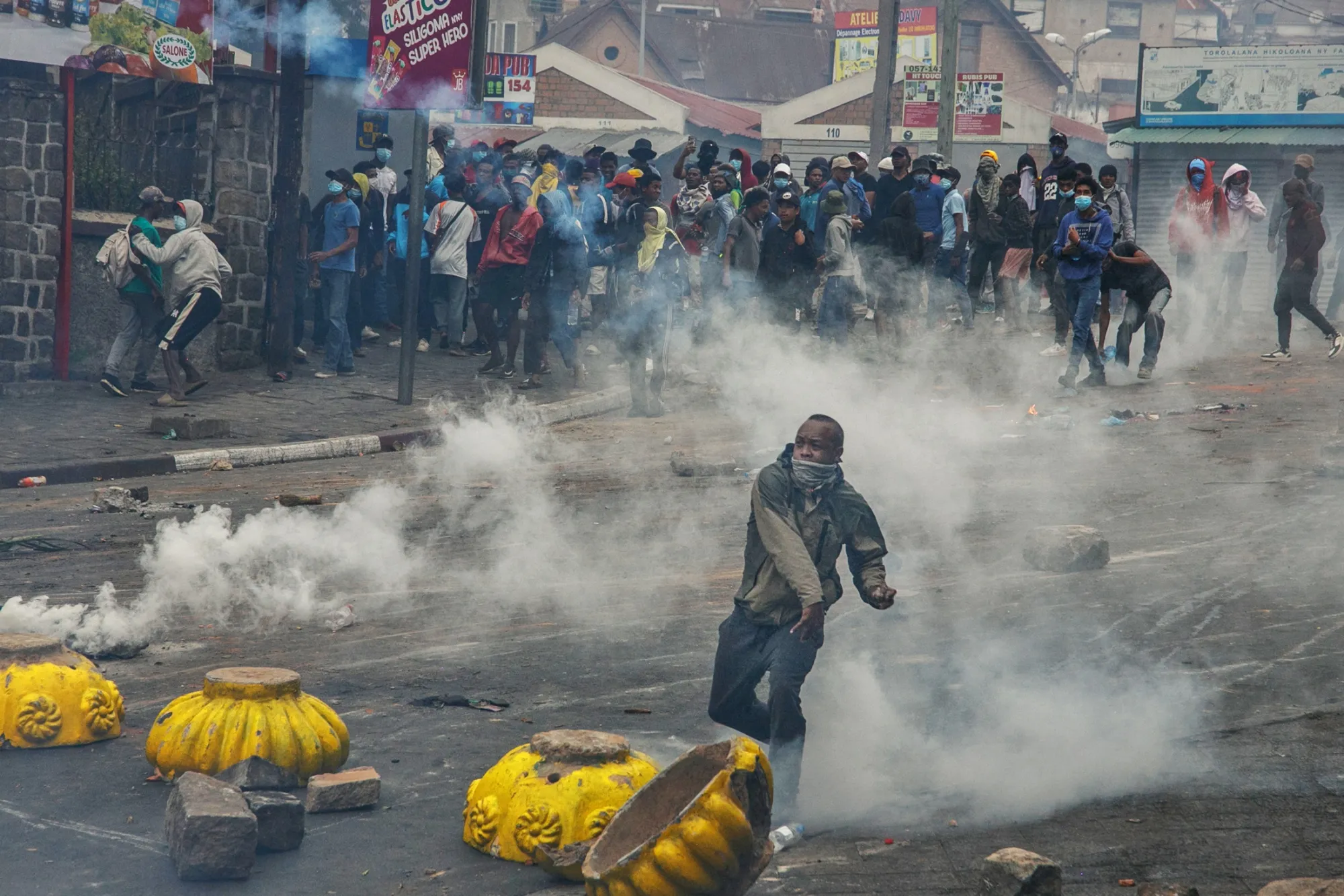 Protests in Antananarivo, Madagascar’s capital.&nbsp;