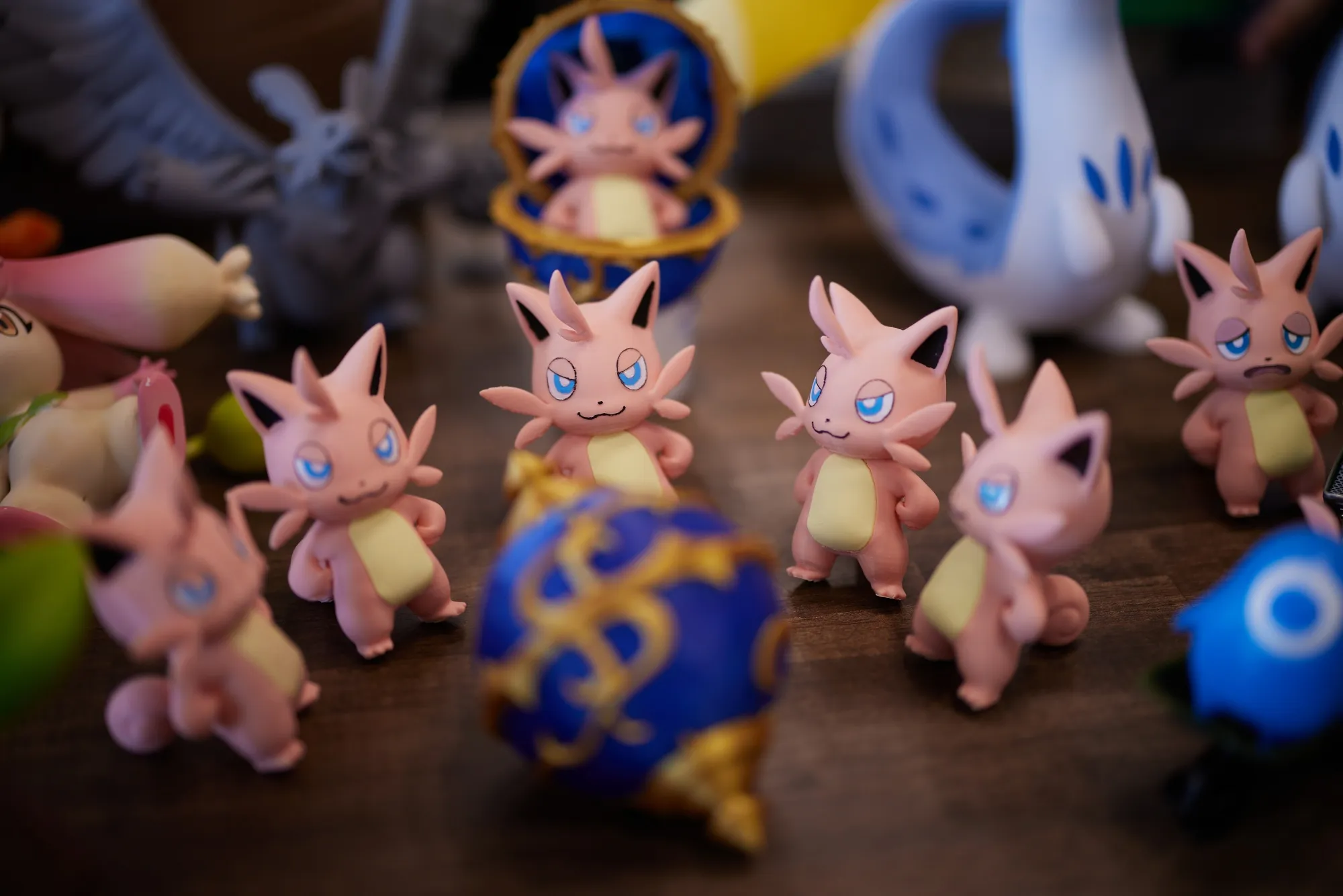 Figures of Palworld characters at Pocketpair's office in Tokyo.