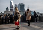 Morning commuters in London.