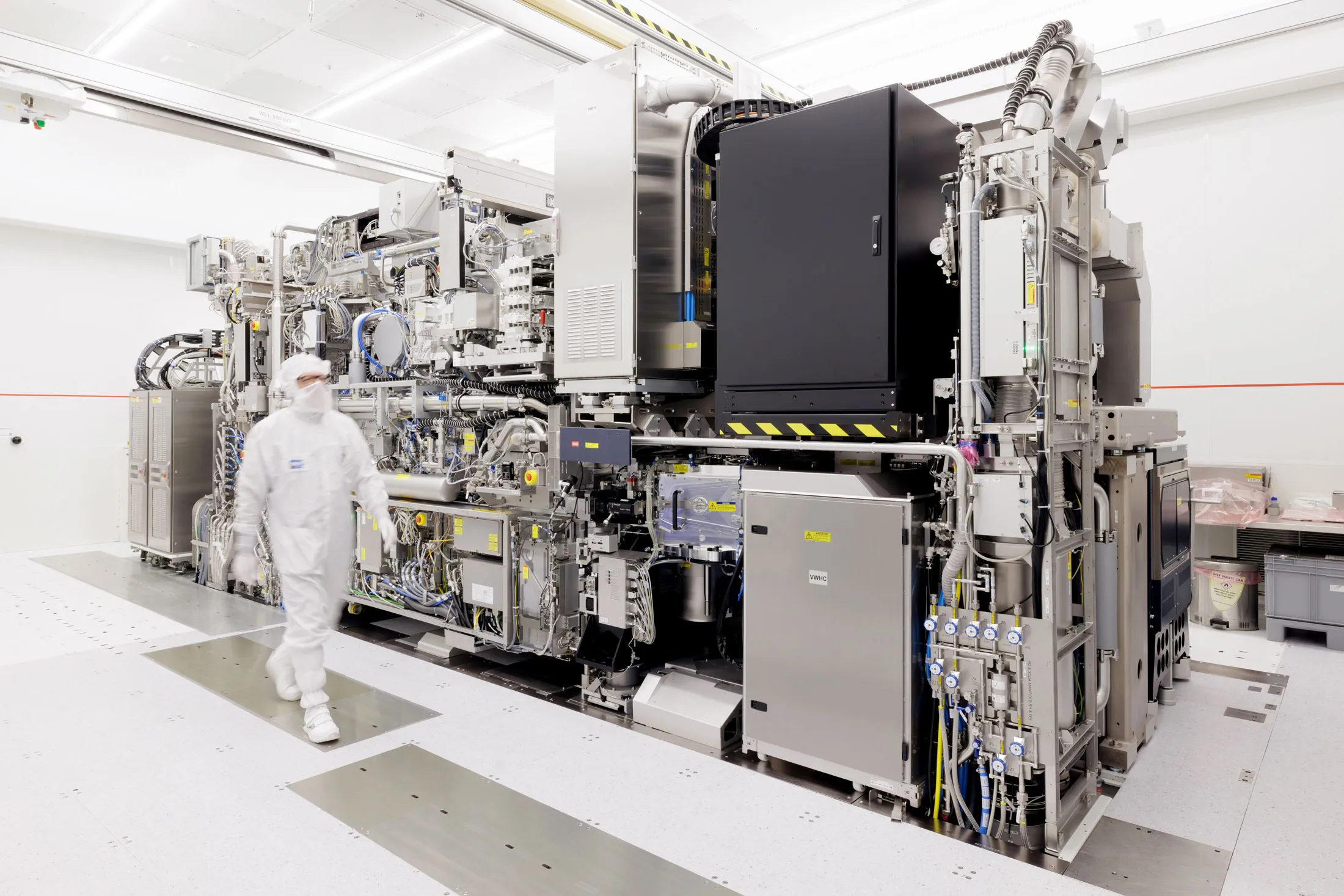 An ASML extreme ultraviolet lithography machine cleanroom.