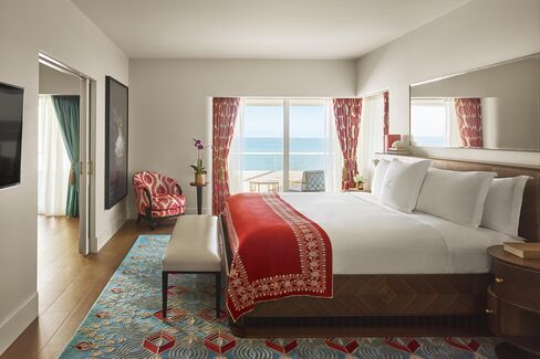 A guest room at Faena Miami Beach.