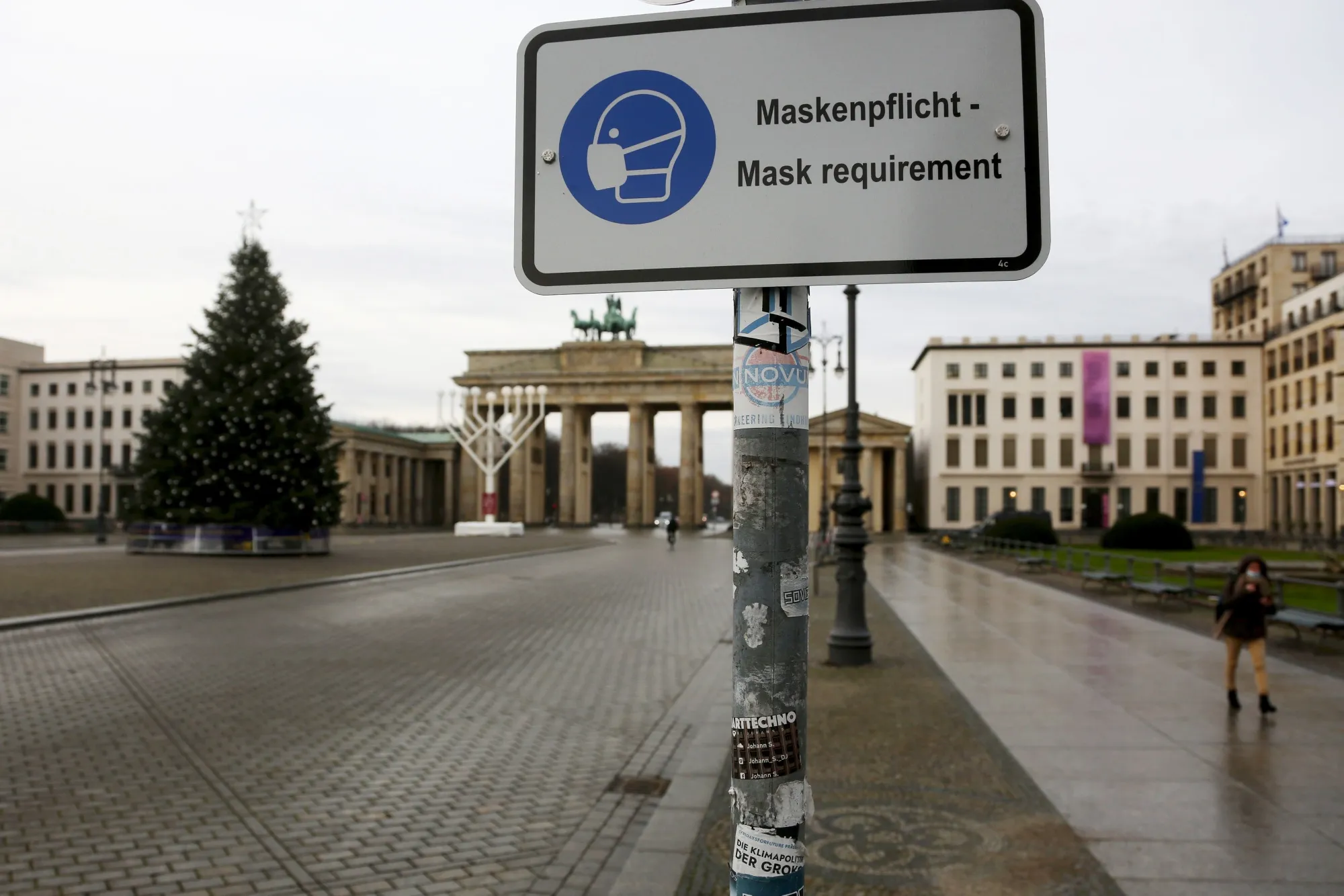 The Brandenburg Gate during lockdown in Berlin.
