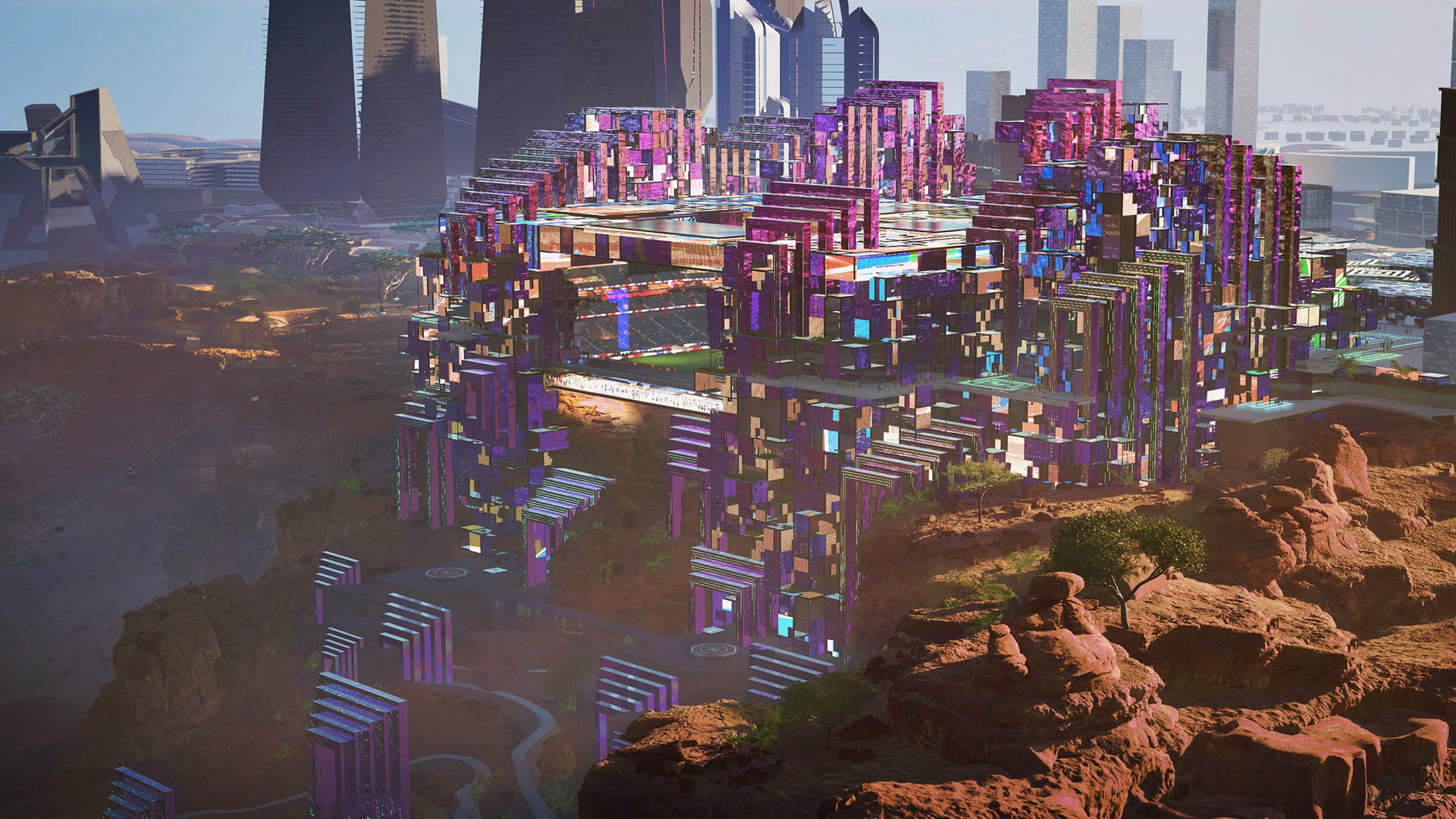 The planned Prince Mohammed Bin Salman Stadium in Qiddiya City, in the Tuwaiq Mountains, in Riyadh. Source: Populous