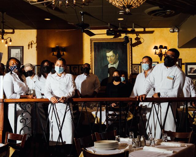 The staff orientation at Carmine's Italian Restaurant - Times Square location