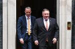 Michael Pompeo, U.S. secretary of state, right, and Dominic Raab, U.K. foreign secretary, outside 10 Downing Street in London, U.K..