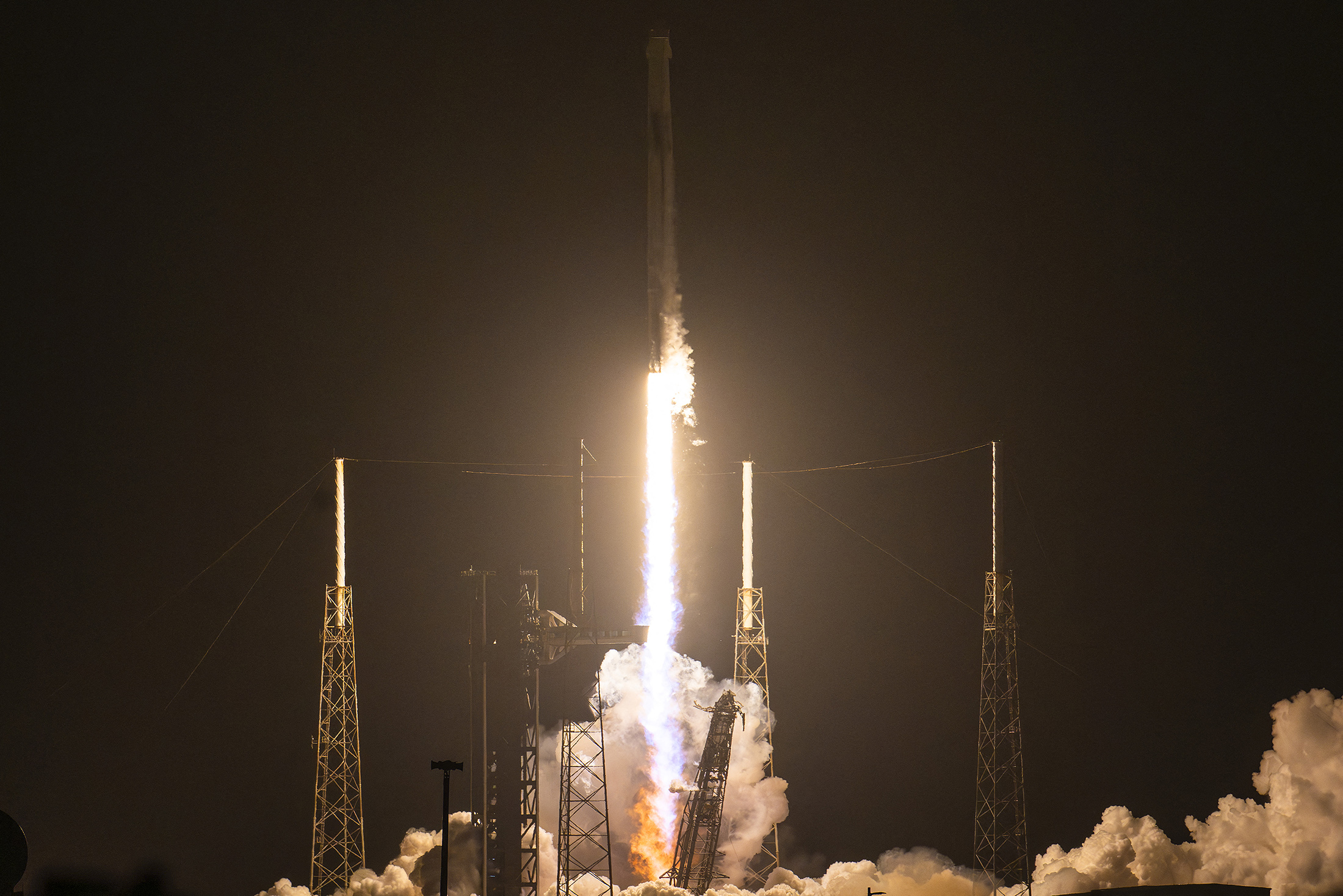 A SpaceX Falcon 9 rocket launches from Cape Canaveral Space Force Station in Florida on February 13.  Photographer: Jim Watson/AFP/Getty Images