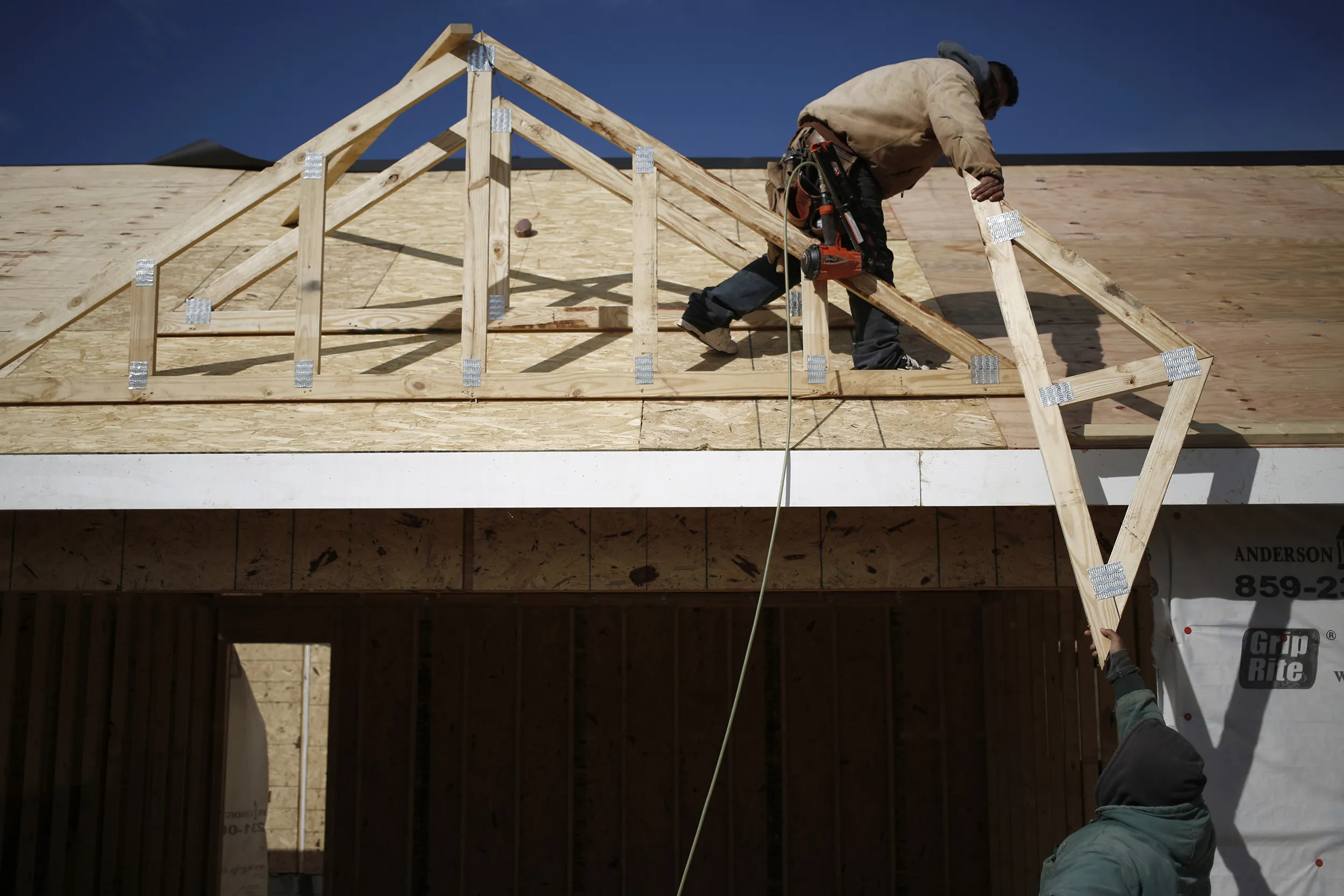 Construction workers in Lexington, Kentucky.

