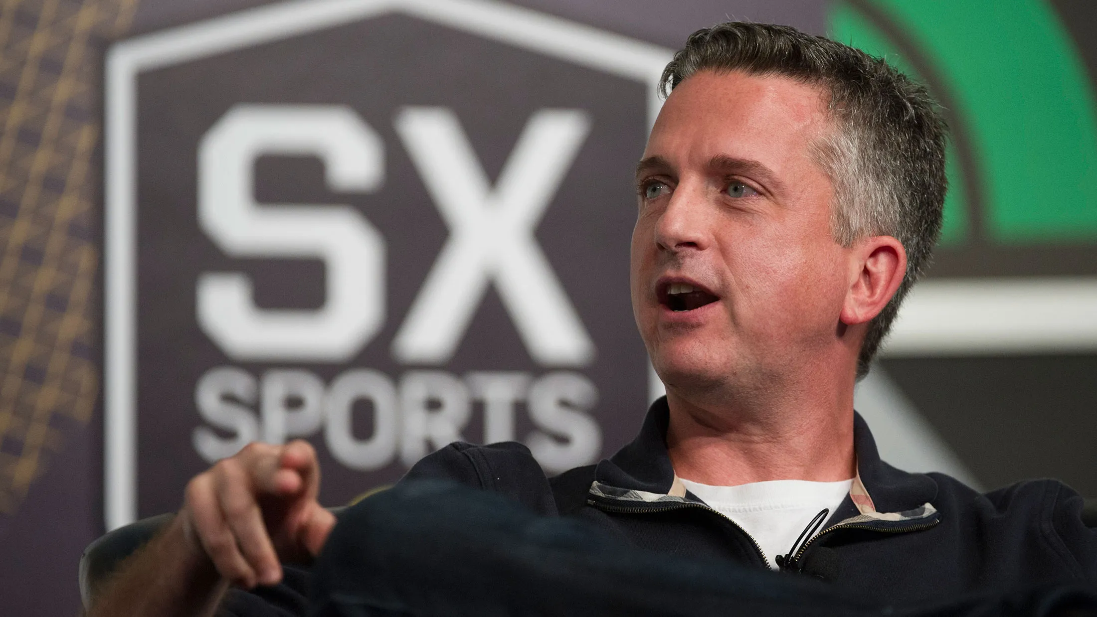 William 'Bill' Simmons, editor-in-chief of Grantland.com, speaks during a panel discussion at the South By Southwest (SXSW) Interactive Festival in Austin, Texas, on March 8, 2014.
