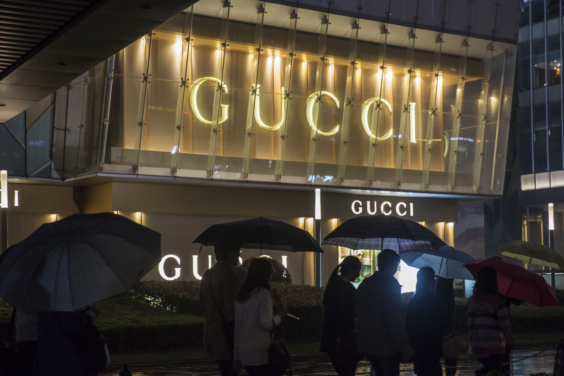 A Gucci flagship store is pictured on October 19, 2021 in Beijing