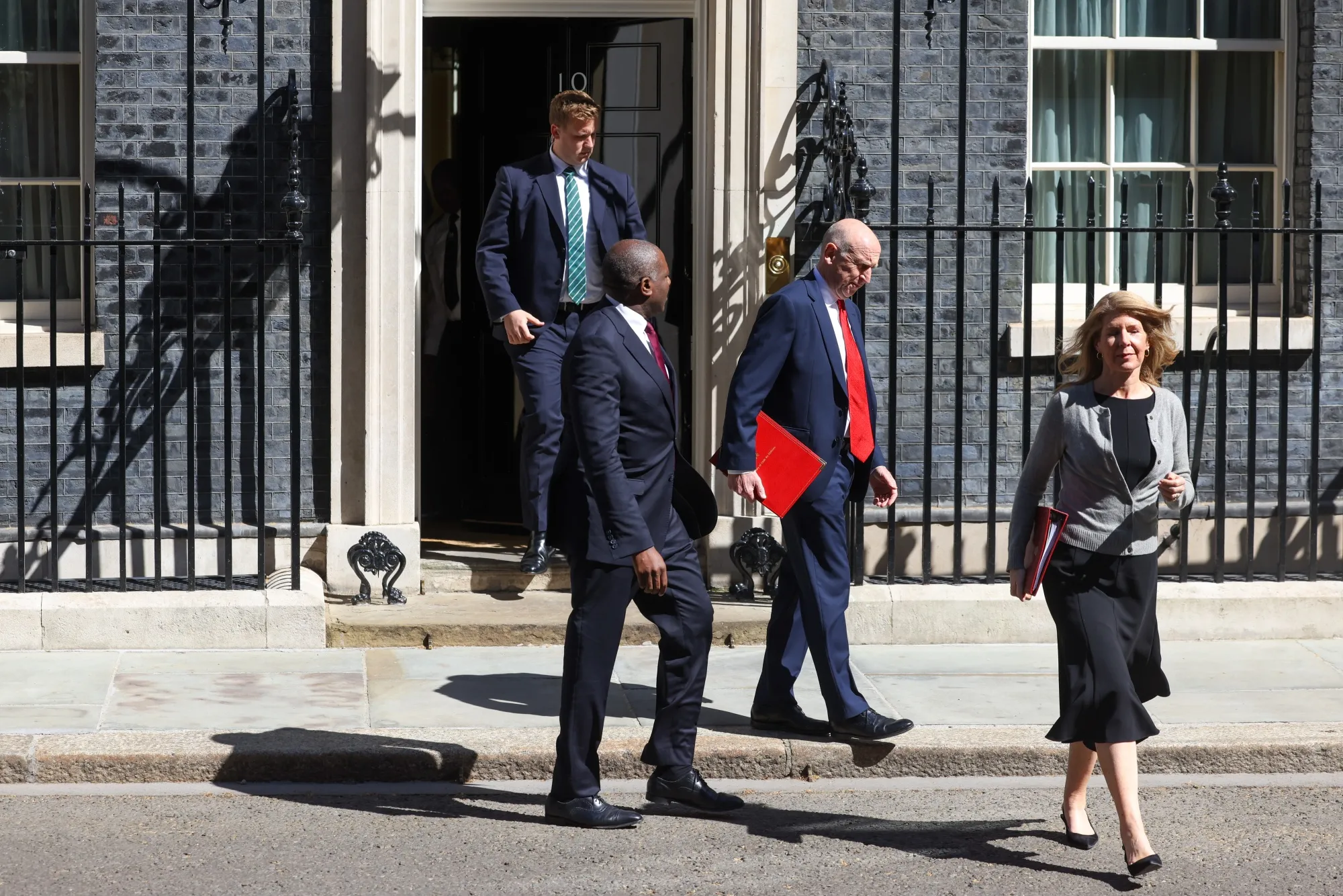 Ministers leaving Downing Street after Tuesday’s Cabinet meeting.