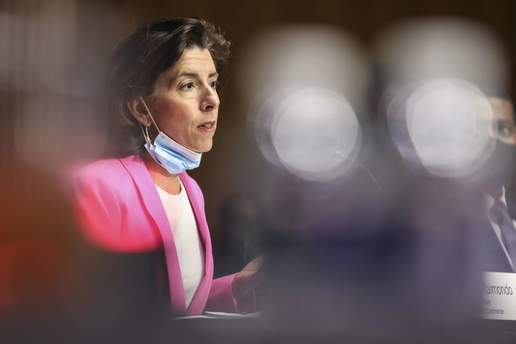 Gina Raimondo speaks during a hearing in Washington, D.C. on April 20.