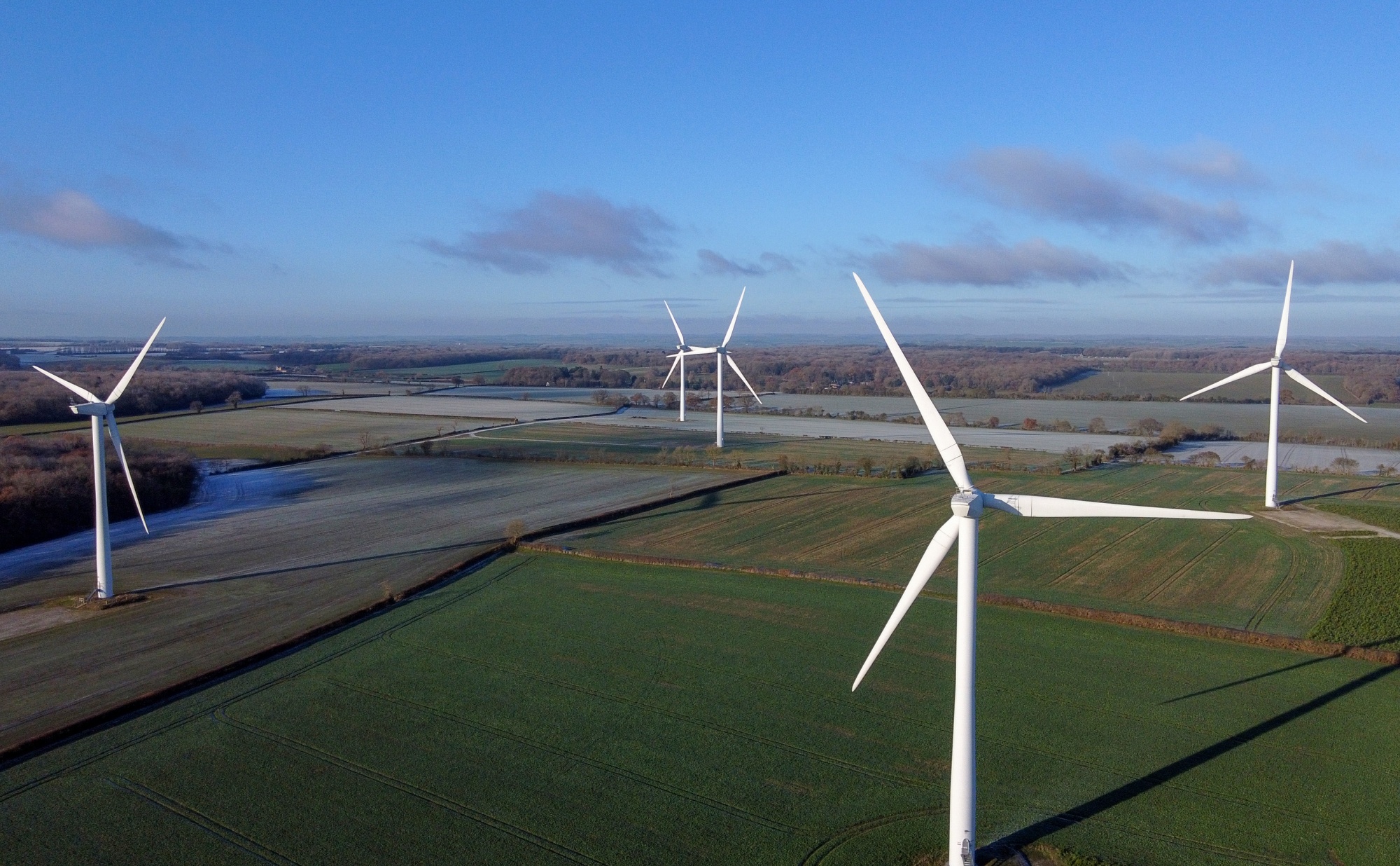 New Albion wind farm near Rushton, UK, on Dec. 14