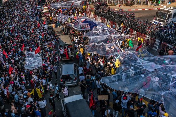 Protesters in Myanmar Appeal to China to Withdraw Junta Support