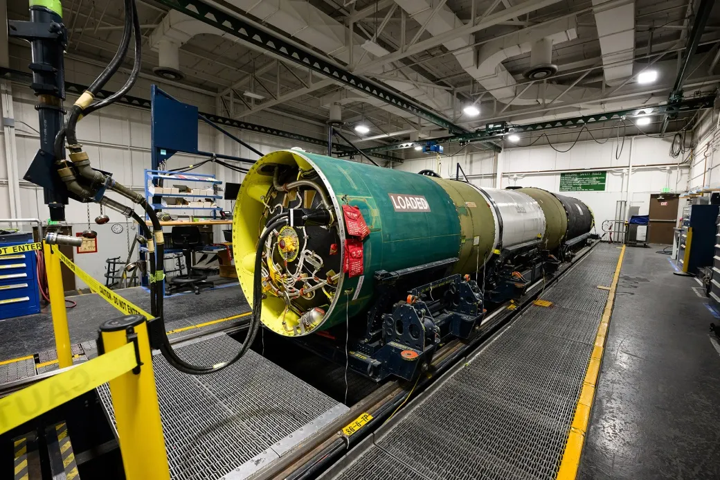Minuteman III boosters undergo maintenance at Hill Air Force Base, Utah on June 2.