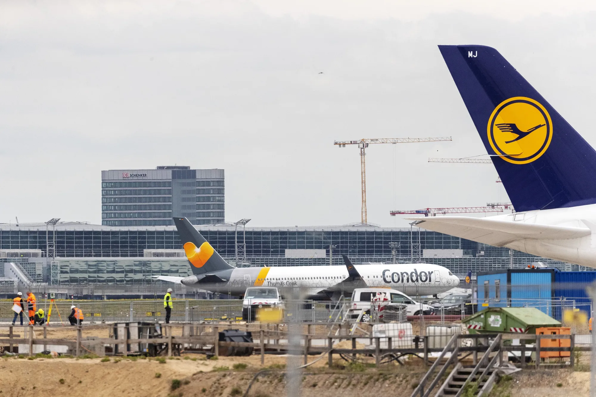 A Condor aircraft at Frankfurt airport's Terminal 3.