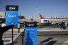 Uber Technologies Inc. signs at LAX.
