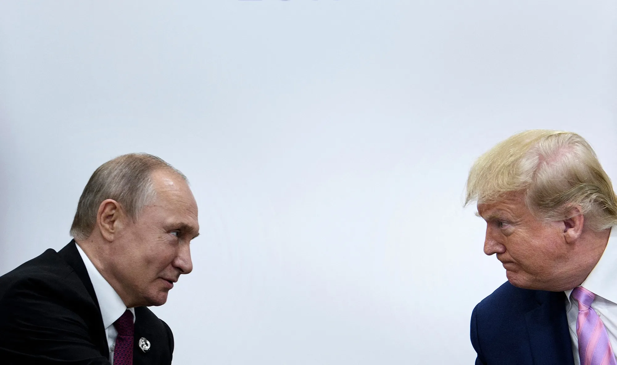 US President Donald Trump attends a meeting with Russia's President Vladimir Putin during the G20 summit in Osaka on June 28, 2019.&nbsp;