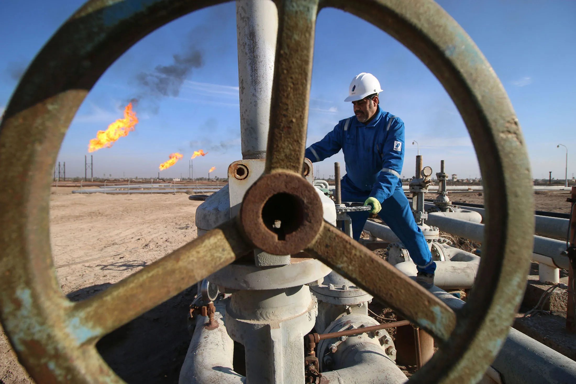 The Bin Omar natural gas station, north of the southern Iraqi port of Basra, on Jan. 12, 2017.
