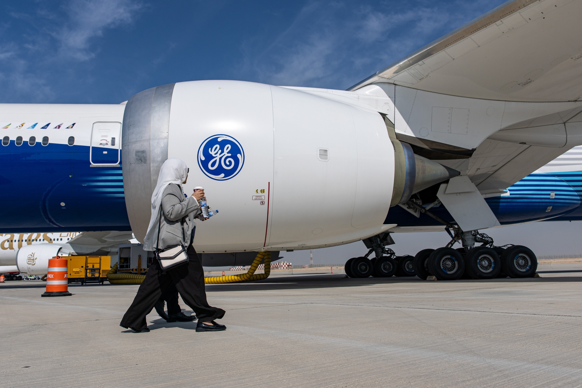 A GE Aerospace GE9X jet engine.