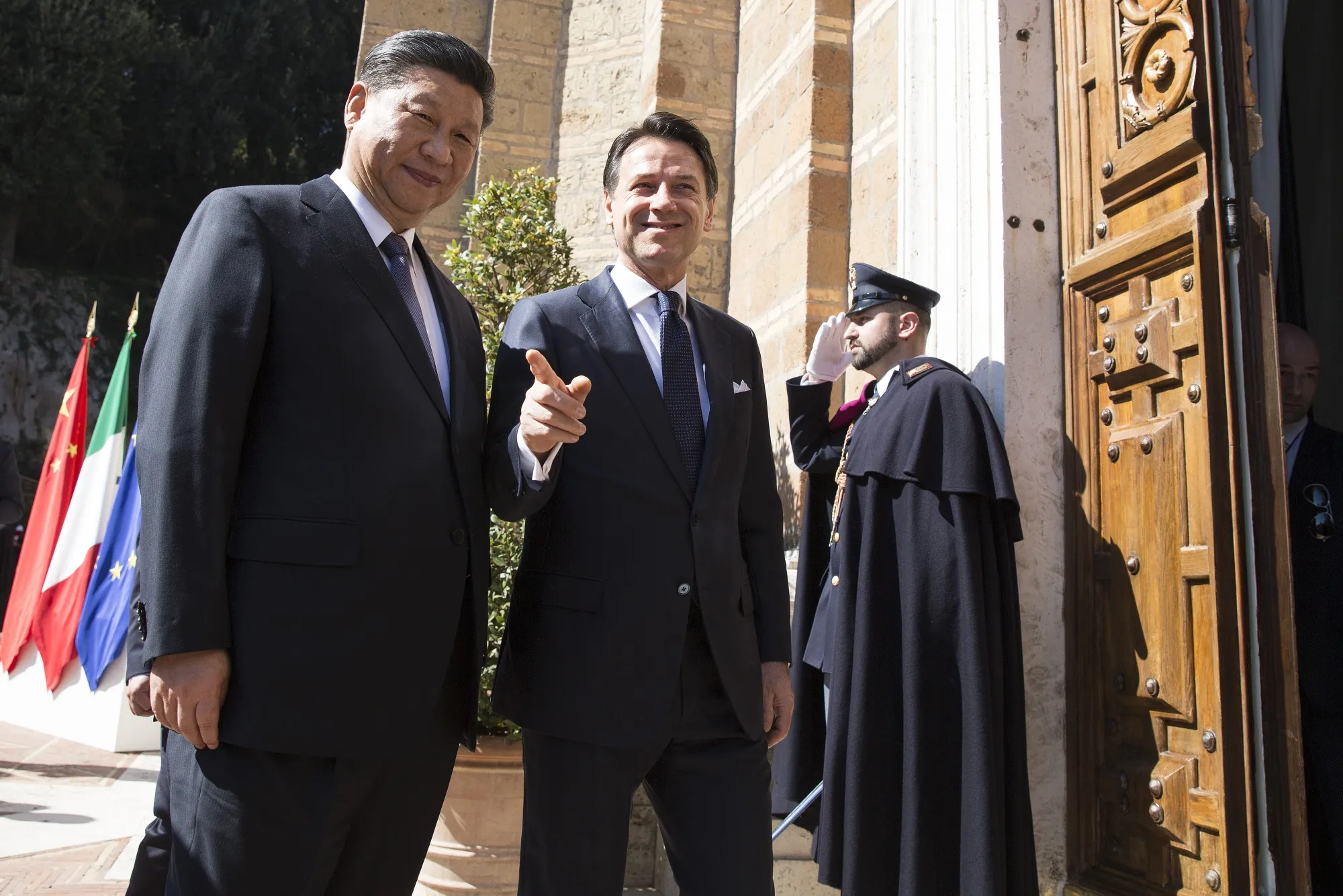 Xi Jinping and Giuseppe Conte in Rome on March 23.