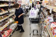 Shoppers at Takeya Store Ahead of CPI Figures