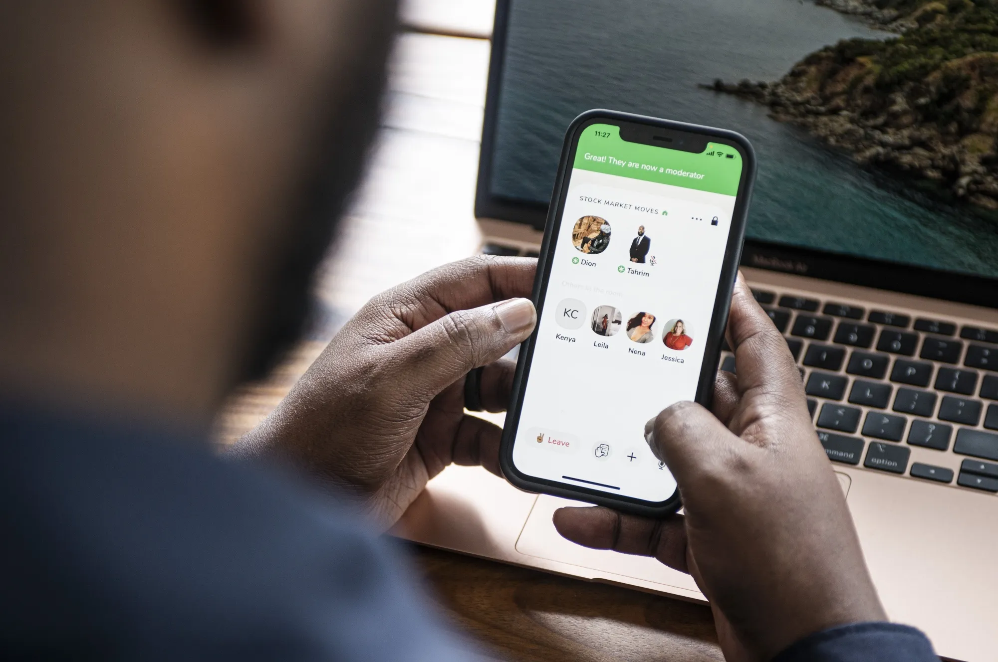 The Clubhouse app.