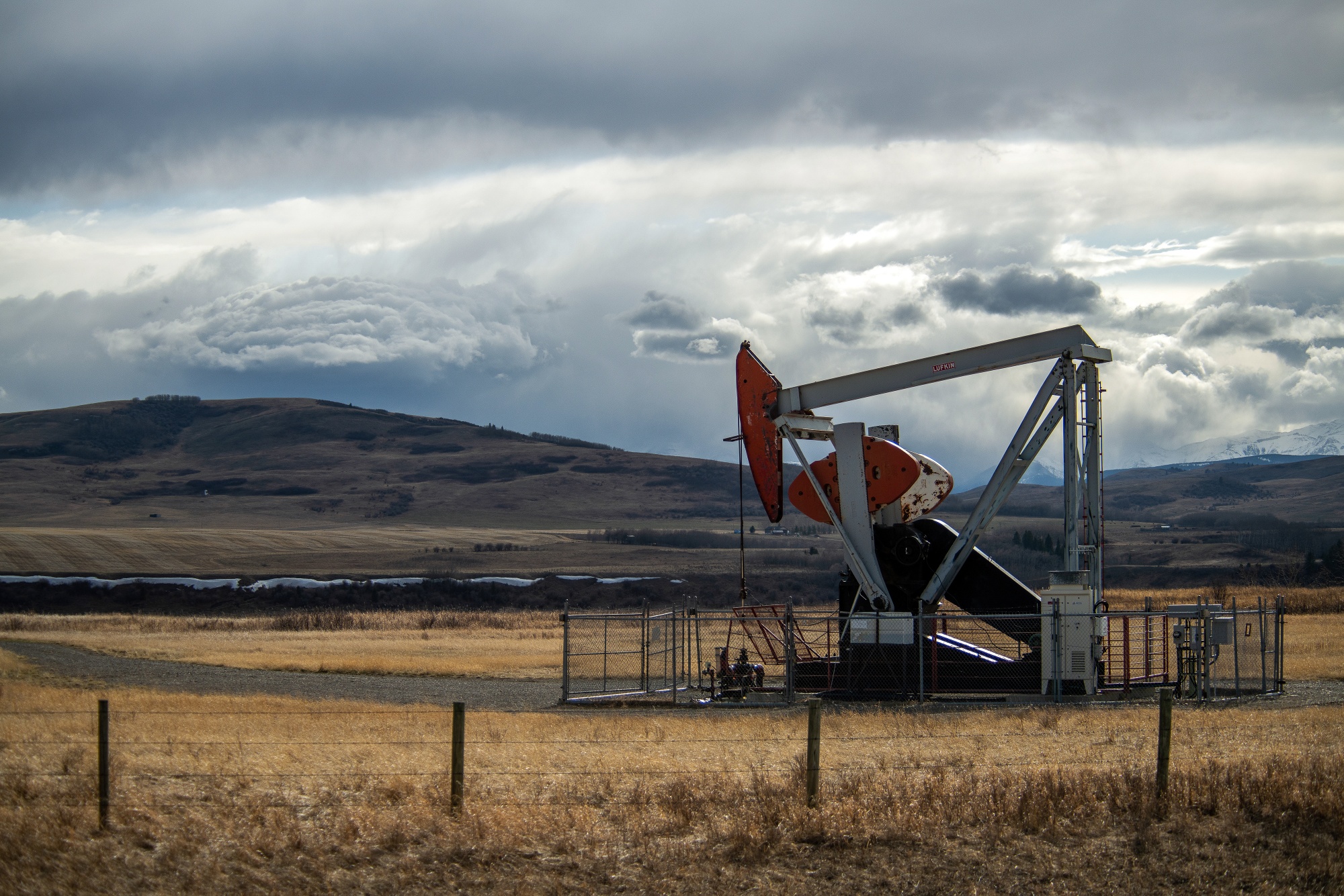 An oil pumpjack near Longview, Alberta.
