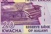Closeup of Malawi 20 Kwacha Banknote with Educational Theme Note