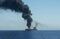 Crude oil tanker on fire in Gulf of Oman