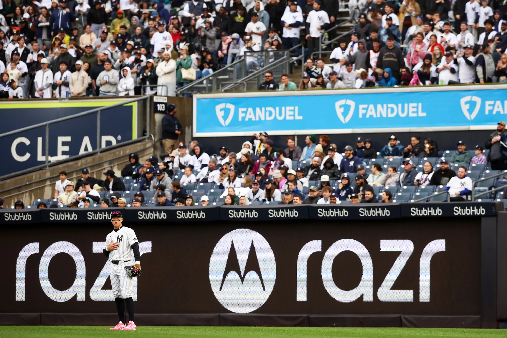 A FanDuel ad at Yankee Stadium.