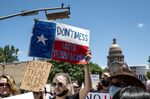 Protesters march outside the Texas state capitol in Austin, Texas&nbsp;on May 29, 2021.&nbsp;