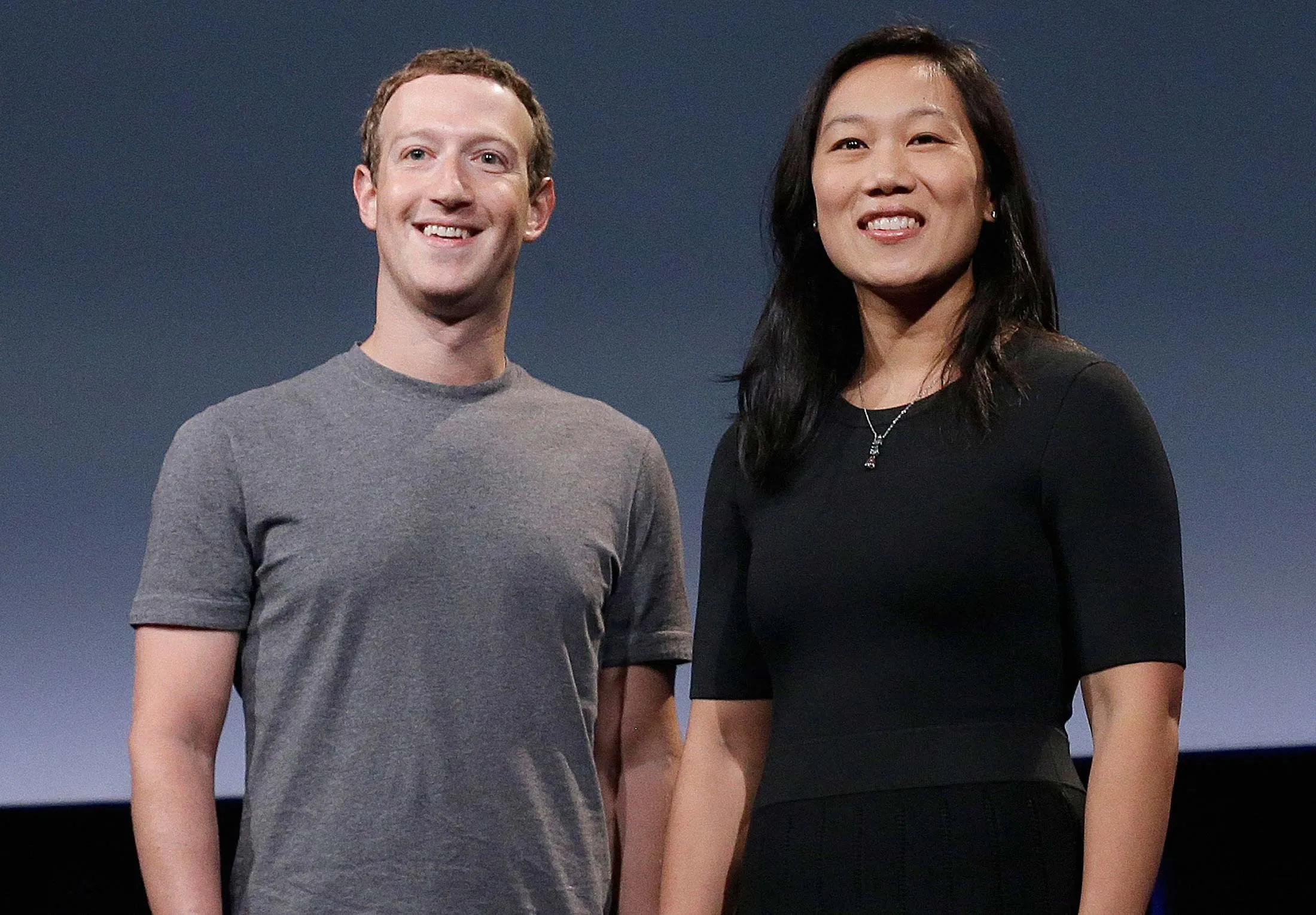 Facebook CEO Mark Zuckerberg and his wife, Priscilla Chan.