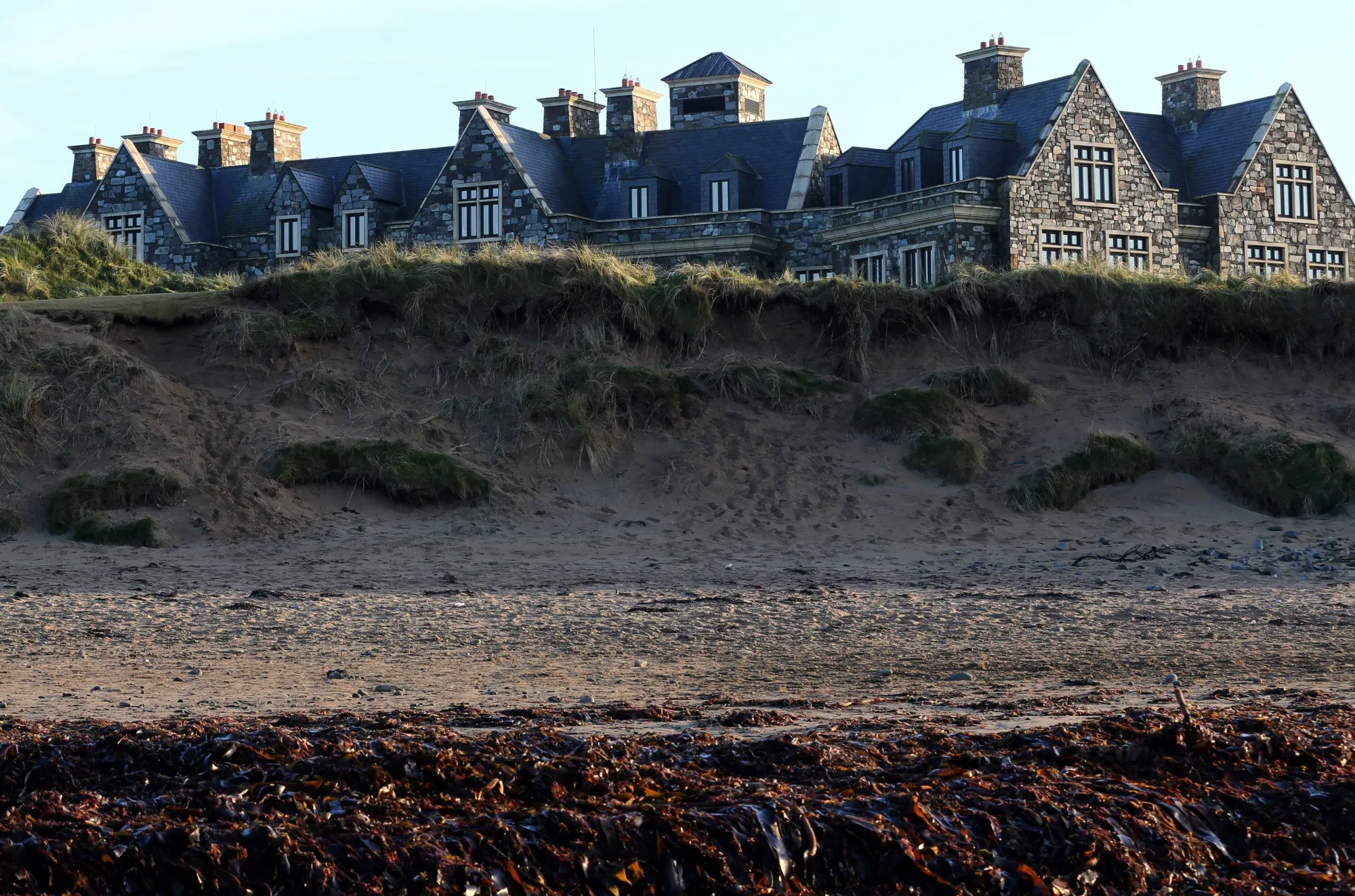 Eroding dunes at the Trump International Golf Course in Doughmore Bay near Doonbeg,&nbsp;Ireland.
