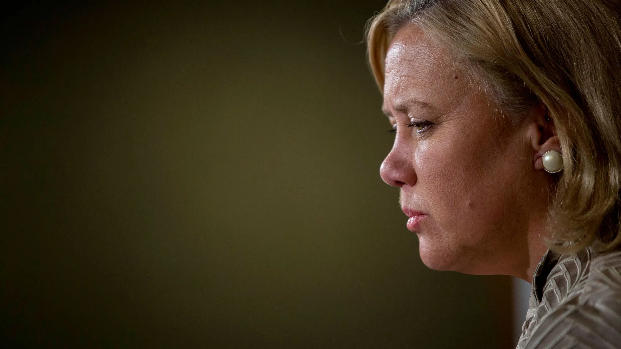 Senator Mary Landrieu, a Democrat from Louisiana, listens during a news conference at the U.S. Capitol in Washington, D.C., U.S., on Tuesday, Nov. 18, 2014
