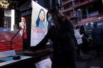 An evening vigil for Michelle Go, who was killed in a Times Square subway station, in New York, on Jan. 18.